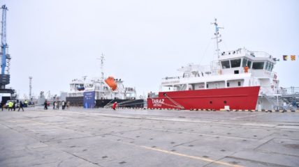 В порту Актау прошла церемония портовой приписки новых нефтеналивных танкеров Taraz и Liwa