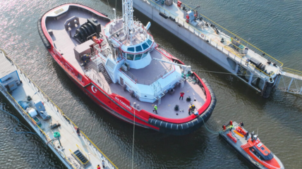Турецкая Uzmar Shipyard спустила на воду буксир на СПГ Sultanhani проекта TRaktor V3900-DF
