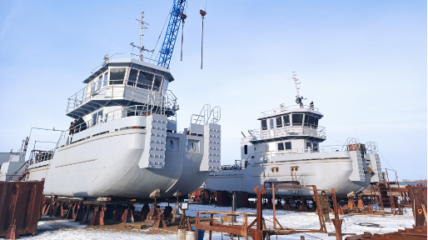 В Омске ведется активная постройка двух буксиров-толкачей проекта Т20