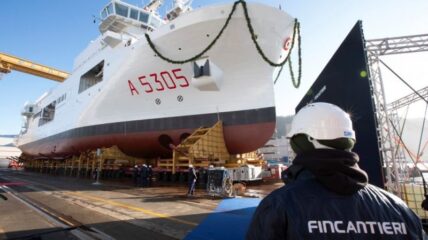Итальянская Fincantieri спустила на воду океанографическое судно Quirinale для ВМС Италии