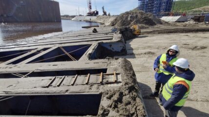 Специалисты «Аквалайт» продолжают работы на проекте по строительству Ленского моста