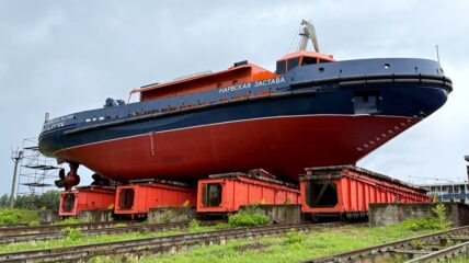 «Верфь братьев Нобель» спустила на воду ледокольный буксир «Нарвская застава» проекта 3262
