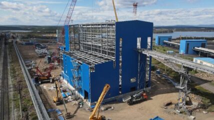 Здание самой высокой пересыпной станции порта «Остерры» готово на 50%